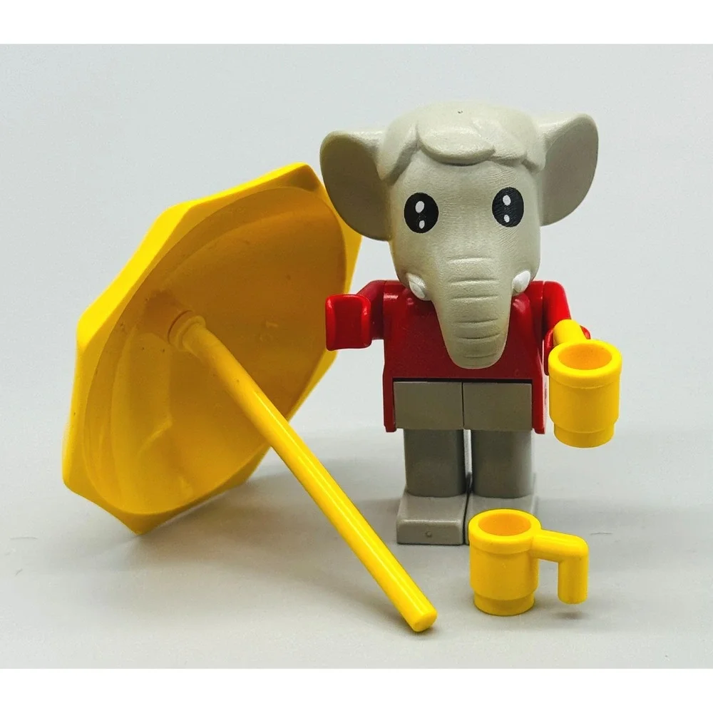 LEGO Fabuland Elton Elephant 3601 Vintage 1981 Building Set‎ Red Grey Yellow